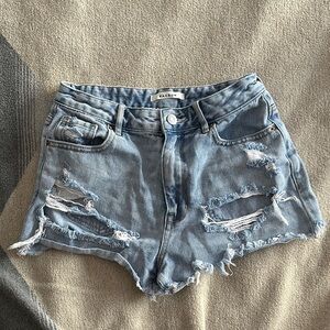 Pacsun High Rise Festival Distressed Denim Short